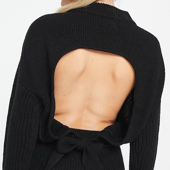 knit sweater midi skirt set in black - Picture 2 of 4